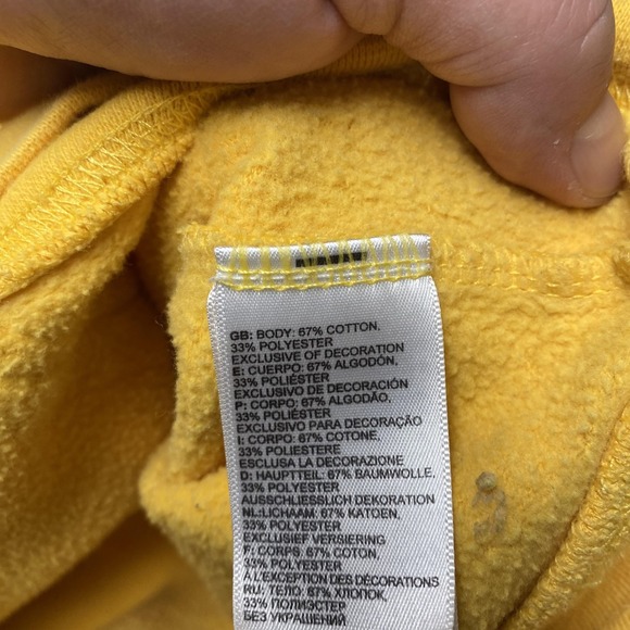 The‎ North Face Hoodie Mens Large Yellow Sierra Nevada Topographic Back Pullover - Picture 5 of 9